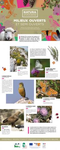 Panneau Natura 2000 Sainte-Baume - Milieux ouverts et pastoralisme